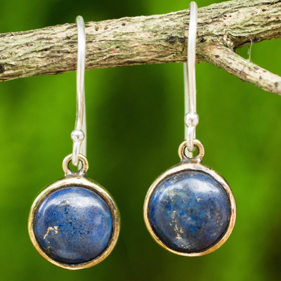 Lapis lazuli dangle earrings, Early Sun