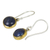 Lapis lazuli dangle earrings, 'Early Sun' - Handcrafted Brass and Silver Earrings with Lapis Lazuli (image 2b) thumbail