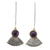 Amethyst dangle earrings, 'Butterfly Crown' - Antiqued 925 Silver Butterfly Wing Earrings with Amethysts thumbail