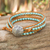 Serpentine and leather wrap bracelet, 'Blue Caramel' - Serpentine and Leather Wrap Bracelet from Thailand (image 2b) thumbail