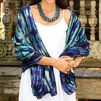 Silk shawl, 'Chao Phraya River'