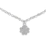 Sterling silver pendant anklet, 'Clover Luck' - Hand Crafted Sterling Silver Anklet with Clover Pendant