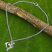 Featured review for Sterling silver anklet, Music of Love