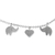 Sterling silver anklet, 'Elephant Romance' - Handcrafted Thai Sterling Silver Heart and Elephant Anklet thumbail