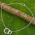 Sterling silver two circle anklet, 'Relationship' - Thai Handcrafted 2 Circle Anklet in Brushed Sterling Silver (image 2) thumbail