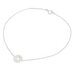 Sterling silver anklet, 'Compass' - Handcrafted Brushed Sterling Silver Anklet from Thailand
