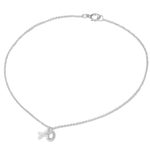 Sterling silver anklet, 'Kiss and a Hug' - Thai Artisan Crafted Anklet in Brushed Sterling Silver