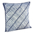 Cotton cushion cover, 'Blue Bamboo Lattice' - 24x24 Inch Blue Cotton Batik Cushion Cover from Thailand (image 2b) thumbail