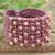 Chalcedony wristband bracelet, 'Life in Pai' - Chalcedony Hand Crocheted Wristband Bracelet in Deep Pink