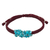 Beaded cord bracelet, 'Turquoise Chic' - Handmade Red Cord Bracelet with Reconstituted Turquoise