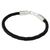Braided leather bracelet, 'Elephant Promise in Black' - Braided Leather Cord Bracelet with Silver Elephant Clasp (image 2b) thumbail