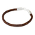 Braided leather bracelet, 'Elephant Promise in Brown' - Hand Crafted Leather Braided Bracelet with Elephant Motif (image 2c) thumbail