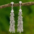 Sterling silver beaded earrings, 'Thai Garland' - Sterling Silver Beaded Hook Earrings from Thailand (image 2) thumbail