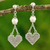 Cultured pearl and silver heart earrings, 'Pure Heart' - Sterling Silver Heart Earrings with Pearls Thai Jewelry (image 2) thumbail