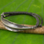 Silver wristband bracelet, 'Grey Bamboo Leaf' - Handmade 925 Silver Bamboo Leaf on Grey Wristband Bracelet (image 2) thumbail