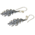 Sterling silver dangle earrings, 'Midnight Oak Leaf' - 925 Sterling Silver Oak Leaf Artisan Crafted Earrings
