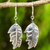 Pendientes colgantes de plata de ley - Pendientes de hojas exóticas tailandesas hechos a mano en plata de ley 925
