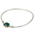 Onyx bangle bracelet, 'Green Fascination' - Sterling Silver Bangle with Green Onyx and 24k Gold Accents