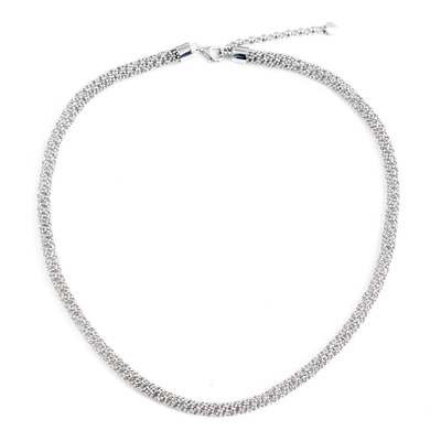 Sterling silver chain necklace, 'Simply Delicate' - Artisan Crafted Sterling Silver Ball Chain Necklace