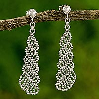Sterling silver dangle earrings, 'Subtle Elegance' - Dangle Earrings Handcrafted of 925 Silver Chains