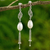 Ohrhänger aus Zuchtperlen - Thailändische Ohrringe mit Kette aus Sterlingsilber und Perlen