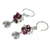 Ohrhänger aus Zuchtperlen und Granat, „Karen Roses“ – Karen Hill Tribe Florale Silberperlen- und Granat-Ohrringe