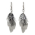 Sterling silver dangle earrings, 'Exotic Leaf Shadows' - Double Exotic Leaf Earrings Handmade in 925 Sterling Silver