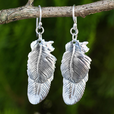 Feather Earrings in Sterling Silver