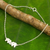 Sterling silver anklet, 'Elephant Friendship' - Thai Sterling Silver Anklet with a Twin Elephants Charm (image 2) thumbail