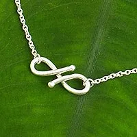 Sterling silver anklet, 'Until Forever' - Modern Infinity Symbol Handcrafted Sterling Silver Anklet