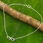 Sterling silver anklet, 'Until Forever' - Modern Infinity Symbol Handcrafted Sterling Silver Anklet