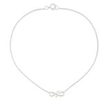 Sterling silver anklet, 'Until Forever' - Modern Infinity Symbol Handcrafted Sterling Silver Anklet
