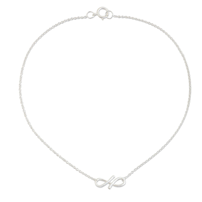 Modern Infinity Symbol Handcrafted Sterling Silver Anklet