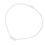 Sterling silver anklet, 'Until Forever' - Modern Infinity Symbol Handcrafted Sterling Silver Anklet