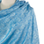 Rayon and silk blend shawl, 'Mandarin Sky' - Artisan Crafted Blue Rayon Blend Shawl with Floral Motif (image 2c) thumbail