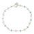 Cultured pearl and apatite link bracelet, 'Morning Blue' - Handmade Apatite and Cultured Pearl Link Bracelet thumbail