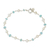 Cultured pearl and apatite link bracelet, 'Morning Blue' - Handmade Apatite and Cultured Pearl Link Bracelet (image 2b) thumbail