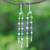 Cultured pearl and apatite dangle earrings, 'Morning Peace' - Handmade Apatite and Cultured Pearl Dangle Earrings (image 2) thumbail