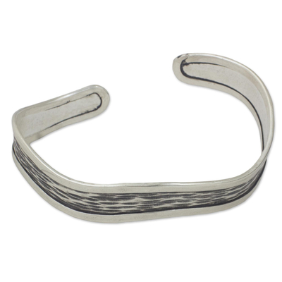 Artisan Crafted Silver Cuff Bracelet from Thailand