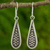 Silver dangle earrings, 'Karen Morning' - Artisan Crafted Silver Dangle Earrings from Thailand thumbail