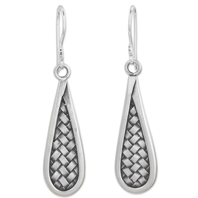Silver dangle earrings, 'Karen Morning' - Artisan Crafted Silver Dangle Earrings from Thailand