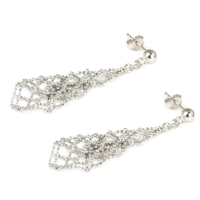 Sterling silver dangle earrings, 'Luminous Aurora' - Fair Trade Sterling Silver Earrings 925 Artisan Jewellery