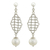 Aretes colgantes de perlas cultivadas - Pendientes de plata de ley 925 hechos a mano con perlas blancas