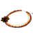 Tiger's eye flower pendant necklace, 'Lady Gerbera' - Tiger's Eye Pendant Necklace with Jasper and Carnelian Beads (image 2b) thumbail