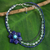 Lapis lazuli flower pendant necklace, 'Lady Gerbera' - Lapis Lazuli Pendant Necklace with Topaz and Calcite Beads (image 2) thumbail