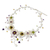 Cultured pearl flower necklace, 'Zinnia Garden' - Cultured Pearl Amethyst Quartz Necklace from Thailand (image 2b) thumbail