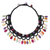 Multi-gemstone collar necklace, 'Bright Folk Lace' - Colorful Gemstone Cord Collar Necklace Handmade in Thailand thumbail