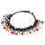 Multi-gemstone collar necklace, 'Bright Folk Lace' - Colorful Gemstone Cord Collar Necklace Handmade in Thailand (image 2b) thumbail