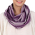 Cotton infinity scarf, 'Purple Skies' - Hand Woven 100% Cotton Infinity Scarf in Purple and White thumbail