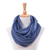 Cotton infinity scarf, 'Foggy Night' - Dark Blue and White 100% Cotton Infinity Scarf from Thailand